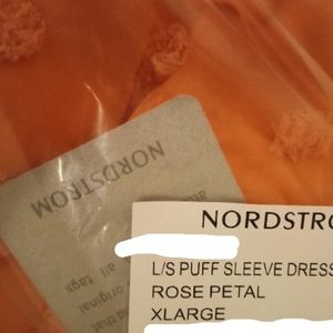 Nordstrom xl rose petal puff sleeve dress